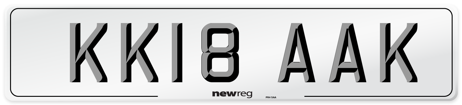 KK18 AAK Number Plate from New Reg
